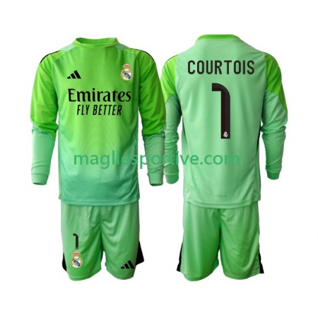 Completo Calcio Real Madrid Thibaut Courtois 1 Bambino Divisa Trasferta 2025-2026 ML